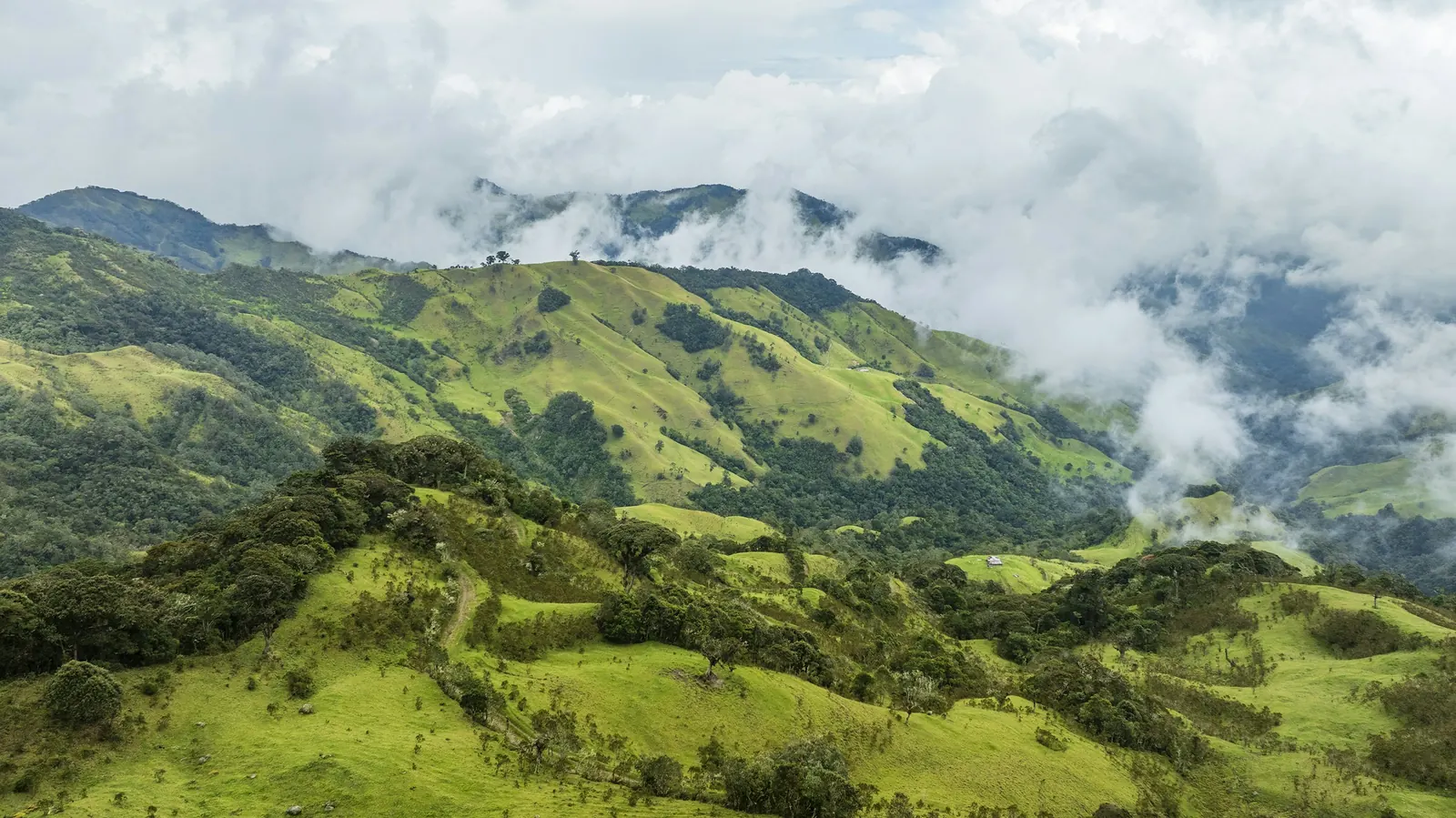 Colinas del Quindío y nubes