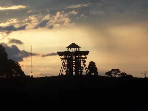 Filandia lookout tower at sunset