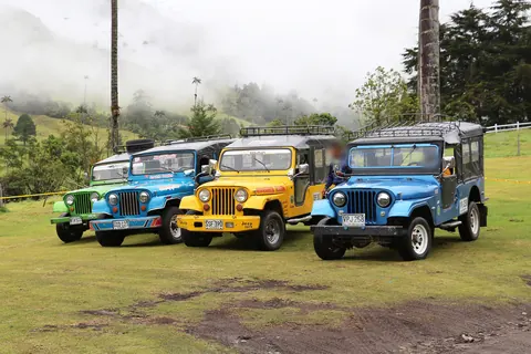 Jeep Willys parked in the Cocora Valley